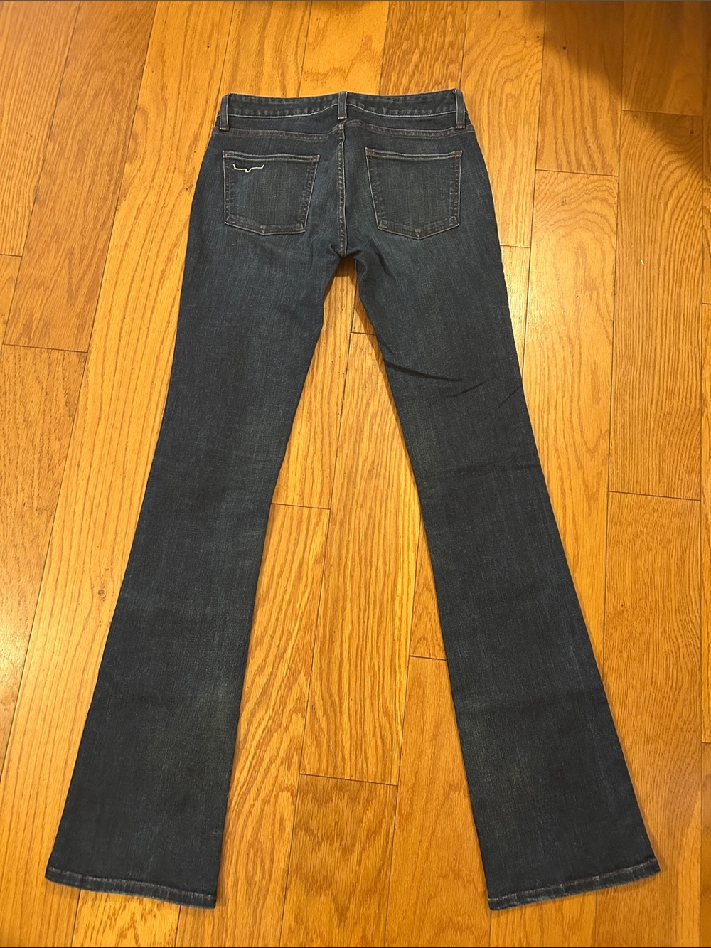 audrey Dark Indigo Flared Jeans with Back Pocket Stitching